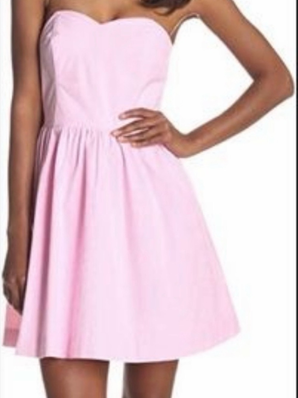 NWOT Lilly Pulitzer Seersucker Richelle Strapless Dress Pink White Stripe Size 0 - Picture 4 of 15